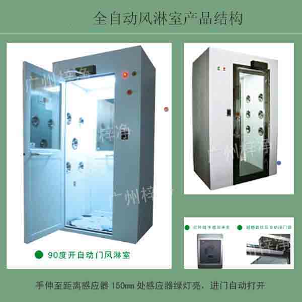 全自動風淋室又叫全自動感應吹淋器、全自動感應風淋門、空氣吹淋室